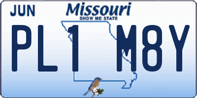 MO license plate PL1M8Y