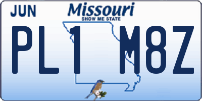 MO license plate PL1M8Z
