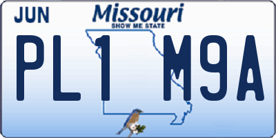 MO license plate PL1M9A