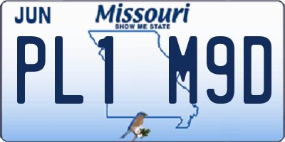 MO license plate PL1M9D