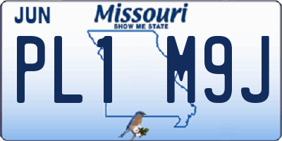 MO license plate PL1M9J