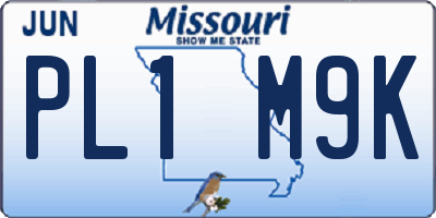 MO license plate PL1M9K