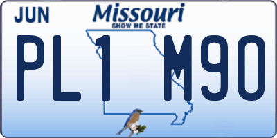 MO license plate PL1M9O