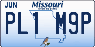 MO license plate PL1M9P