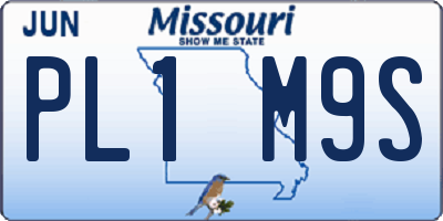 MO license plate PL1M9S