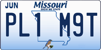 MO license plate PL1M9T