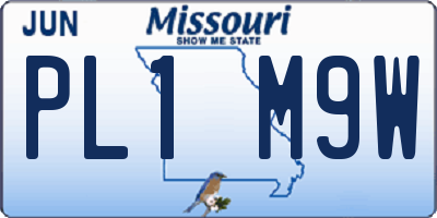 MO license plate PL1M9W