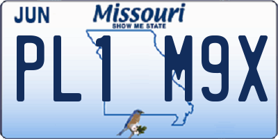MO license plate PL1M9X