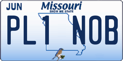 MO license plate PL1N0B