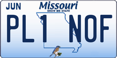 MO license plate PL1N0F