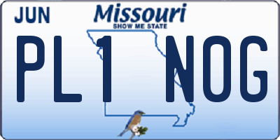 MO license plate PL1N0G