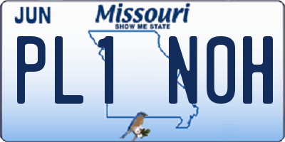 MO license plate PL1N0H