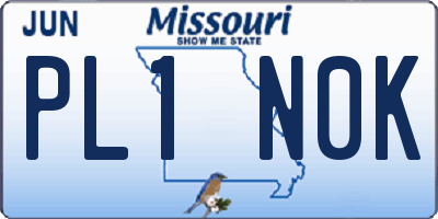 MO license plate PL1N0K
