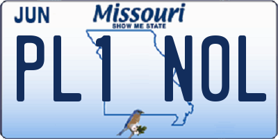 MO license plate PL1N0L
