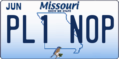 MO license plate PL1N0P