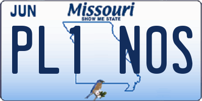 MO license plate PL1N0S