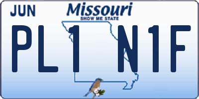 MO license plate PL1N1F