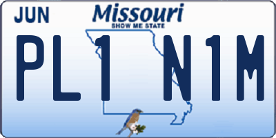 MO license plate PL1N1M