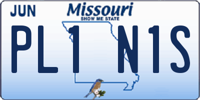 MO license plate PL1N1S