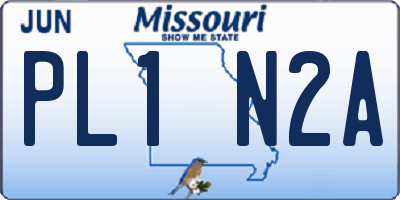 MO license plate PL1N2A