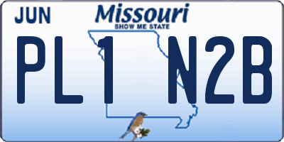 MO license plate PL1N2B
