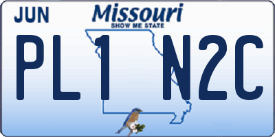 MO license plate PL1N2C