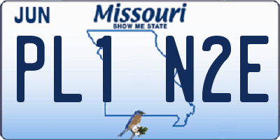 MO license plate PL1N2E