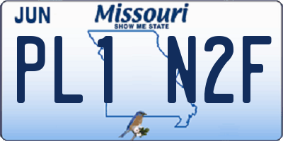 MO license plate PL1N2F