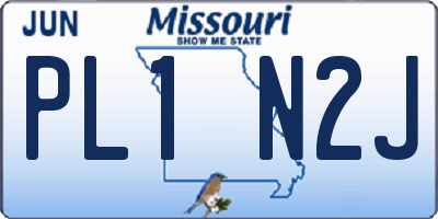 MO license plate PL1N2J