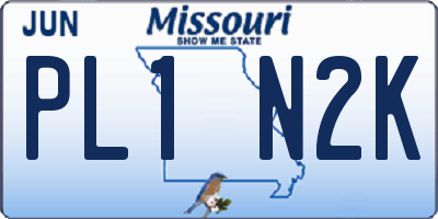 MO license plate PL1N2K
