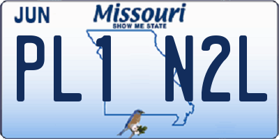 MO license plate PL1N2L
