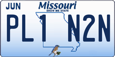 MO license plate PL1N2N