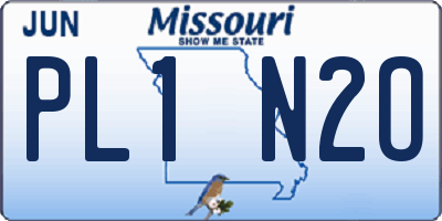 MO license plate PL1N2O