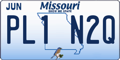MO license plate PL1N2Q