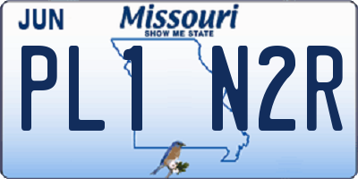 MO license plate PL1N2R