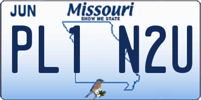 MO license plate PL1N2U
