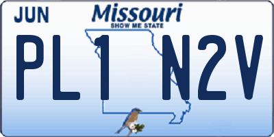 MO license plate PL1N2V