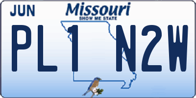 MO license plate PL1N2W