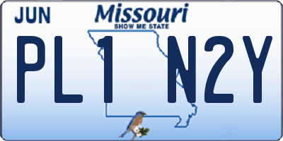 MO license plate PL1N2Y