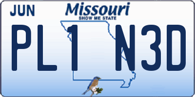 MO license plate PL1N3D