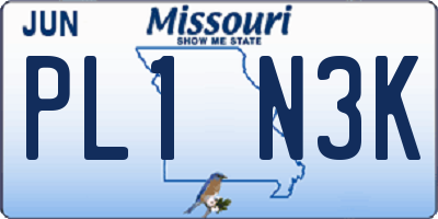 MO license plate PL1N3K