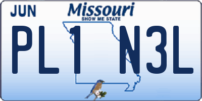 MO license plate PL1N3L