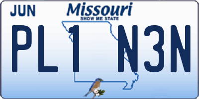 MO license plate PL1N3N