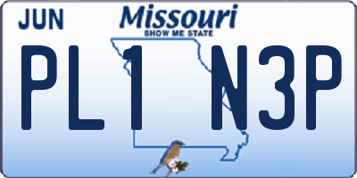 MO license plate PL1N3P