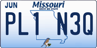 MO license plate PL1N3Q