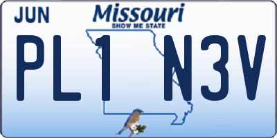 MO license plate PL1N3V