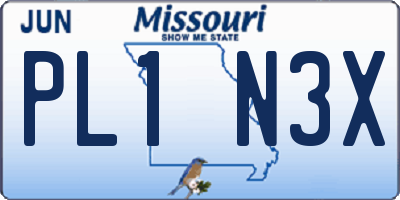 MO license plate PL1N3X