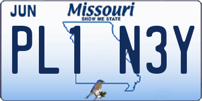MO license plate PL1N3Y