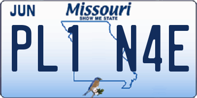 MO license plate PL1N4E
