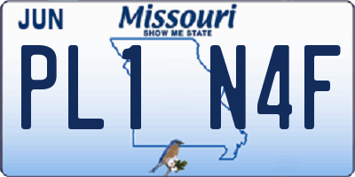 MO license plate PL1N4F